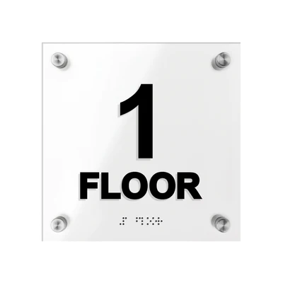 Floor Sign Acrylic With Spacer